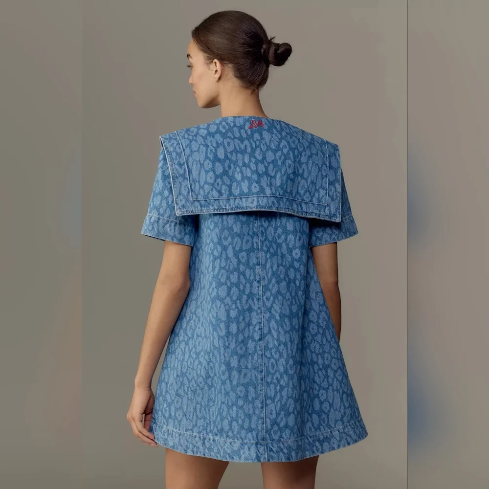 Damson Madder Goldie Denim Swing Mini Dress EU Size 6/ US 2 - Picture 3 of 10